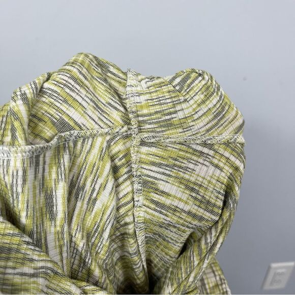 Lisa Says Gah Josie Pant Honeydew M Ribbed Space Dyed Split Flared Hem High Rise - Picture 13 of 15